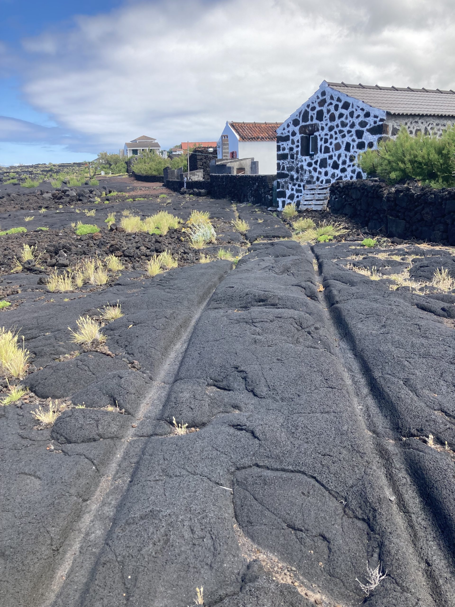 pico lava landscape with houses