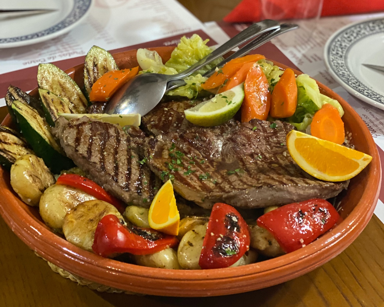 a plate of food on a table